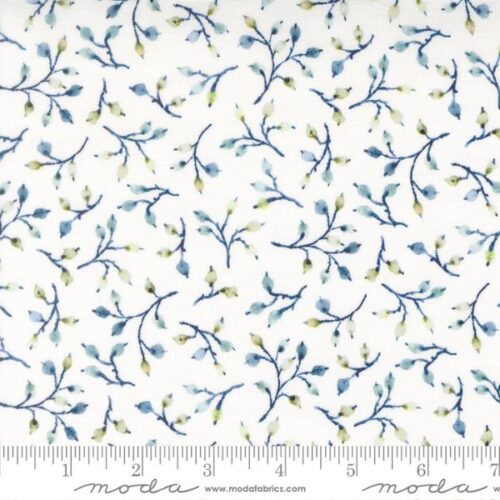 24685 12 Honesty Florals White, Flutterby by Janet Clare