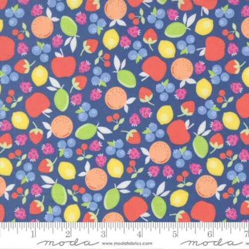 29242 24 Fruit Salad Cobalt, Fruit Salad by Corey Yoder of Coriander Quilts