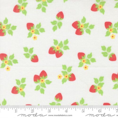 29243 11 Strawberries Off White, Fruit Salad by Corey Yoder of Coriander Quilts