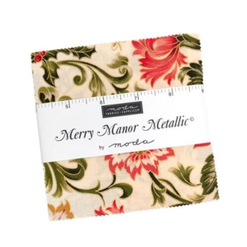 33860PPM Merry Manor Metallic 5in Charm Pack (42 pcs) by Moda
