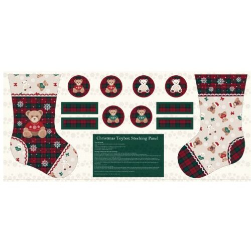 3792-06 Christmas Toybox Stocking Panel by Craft Cotton Co.