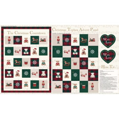 3792-07 Christmas Toybox Advent Calendar Panel by Craft Cotton Co.