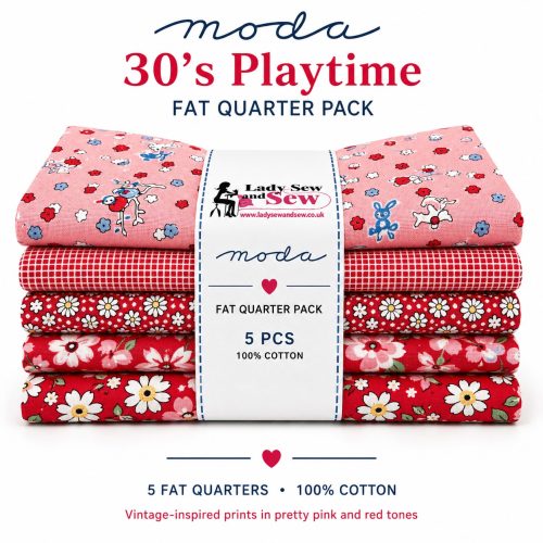 30s Playtime Red Fat Quarter pack
