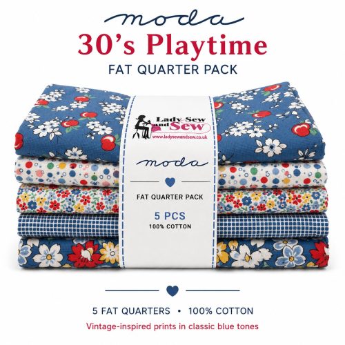 Blues 5 Fat quarter Pack 30s Playtime