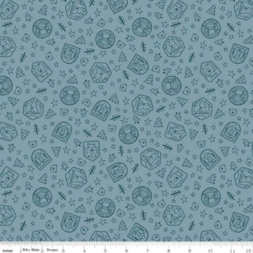 C10465 Scout Badges in Denim, from Riley Blake Designs' Camp Woodland Collection