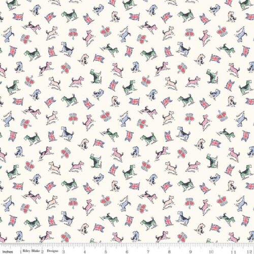 C18996-Cream Dogs, From London With Love by Cath Kidston, Riley Blake
