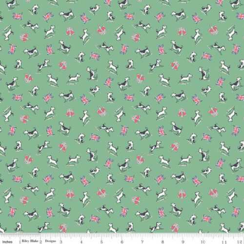 C18996-Green Dogs, From London With Love by Cath Kidston, Riley Blake