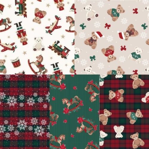 Christmas Toybox Fat Quarter Pack (5 pieces) by Craft Cotton Co. (Cut in House)