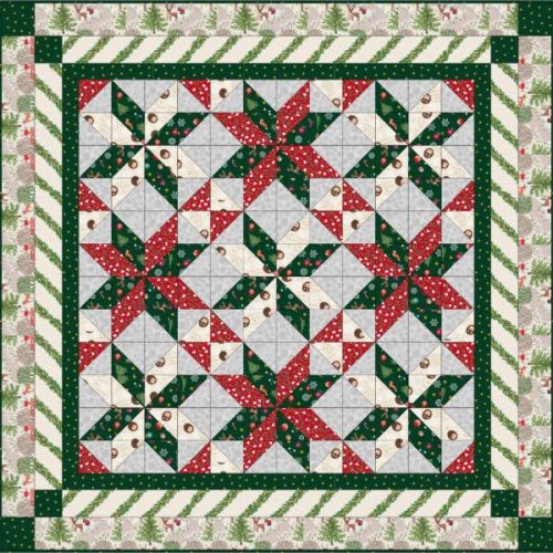 Christmas in Bluebell Wood Throw 2 Quilt Kit, Christmas in Bluebell Wood by Lewis & Irene