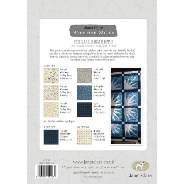 JC138 Rise and Shine Quilt Pattern by Janet Clare