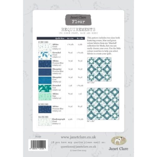 JC249 Fleur Quilt Pattern by Janet Clare