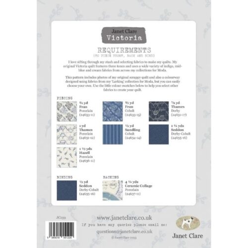 JC259 Victoria Quilt Pattern by Janet Clare