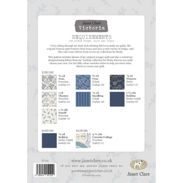 JC259 Victoria Quilt Pattern by Janet Clare