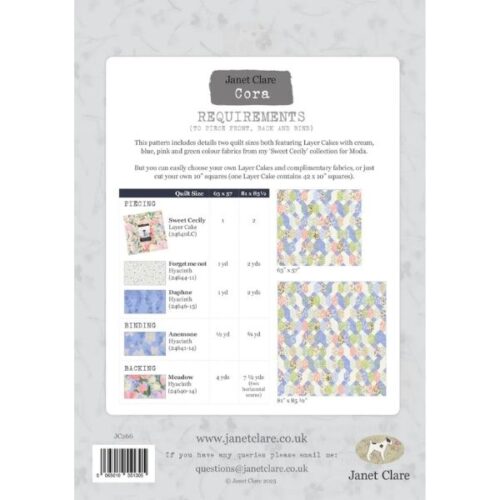 JC266 Cora Quilt Pattern by Janet Clare