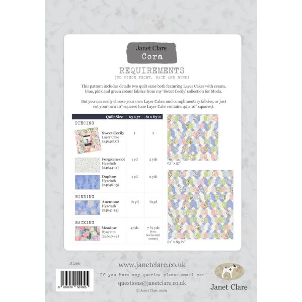 JC266 Cora Quilt Pattern by Janet Clare