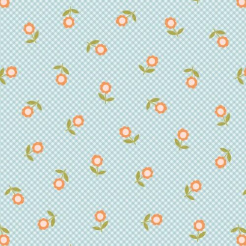 L36A Light Blue Micro Gingham Flowers, Patchwork Joy by Lewis & Irene