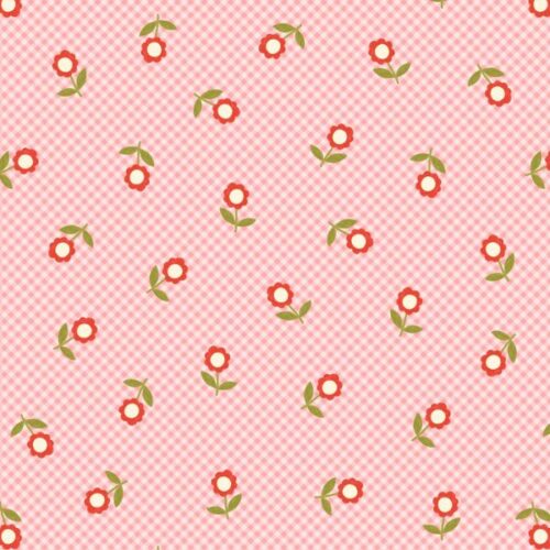 L36B Pink Micro Gingham Flowers, Patchwork Joy by Lewis & Irene