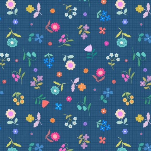 L39C Blue Flower Grid, Patchwork Joy by Lewis & Irene