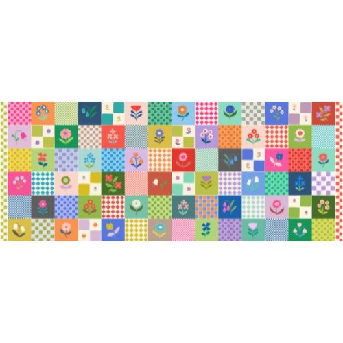 L40 3in Flower Squares Panel, Patchwork Joy by Lewis & Irene