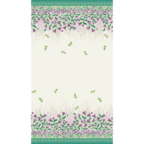 L51 Double Edge Border Panel (with gold metallic), Fields of Clover by Lewis & Irene