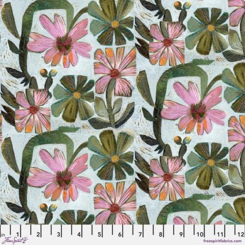 PWES048.Pink Curved Zinnia, Botanica by Este MacLeod