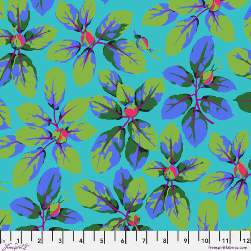 PWMD005.Blue Rose Leaves, Martha Negley for Kaffe Fassett Collective