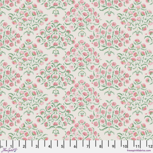 PWSA091.Pink SM Ottoman Flowers, Art of the Garden by Sanderson