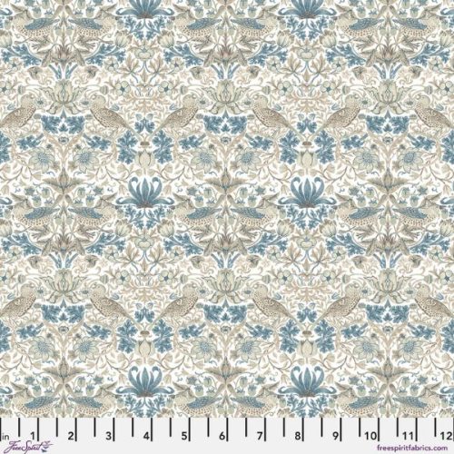 PWWM002.Linen Mini Strawberry Thief, Morden by Morris & Co.