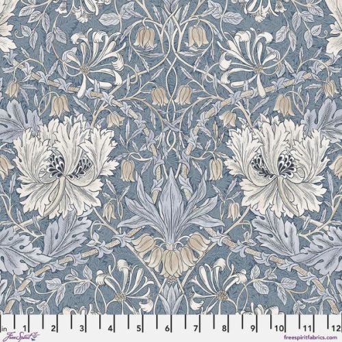 PWWM155.Indigo SM Honeysuckle & Tulip, Morden by Morris & Co.