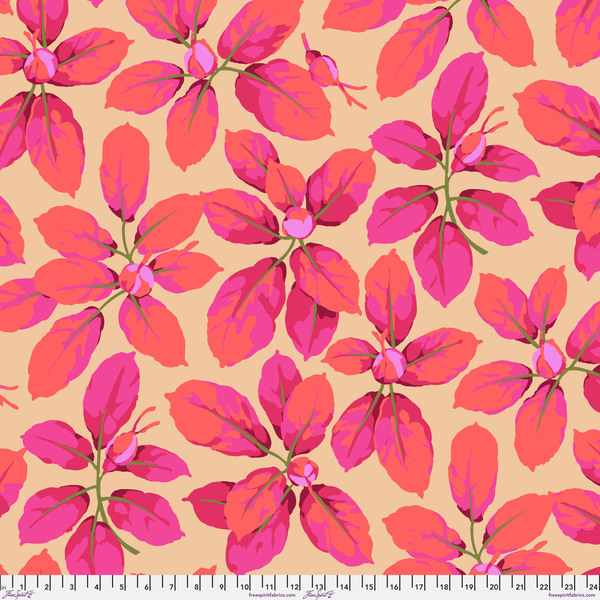 QBMD001.Fuchsia Rose Leaves, Martha Negley for Kaffe Fassett Collective Extra Wide Backing (approx. 108″wide) Cotton Sateen Finish QBMD001.Fuchsia Rose Leaves, Martha Negley for Kaffe Fassett Collective Extra Wide Backing (approx. 108″wide) Cotton Sateen Finish