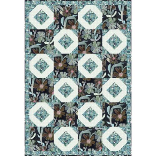 Shoreline Throws Blue Quilt Kit, Botanica by Estè MacLeod