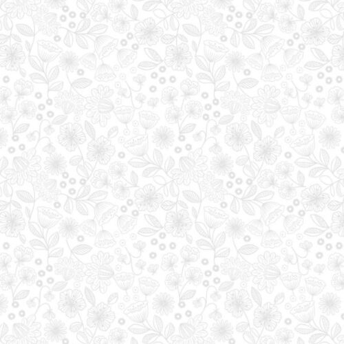 TT35A White on White Floral Garden, Tiny Tonals by Lewis & Irene