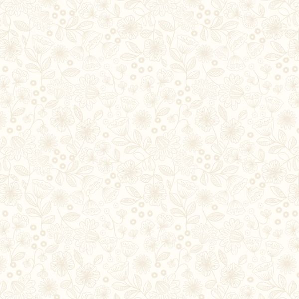 TT35B Cream on Cream Floral Garden, Tiny Tonals by Lewis & Irene