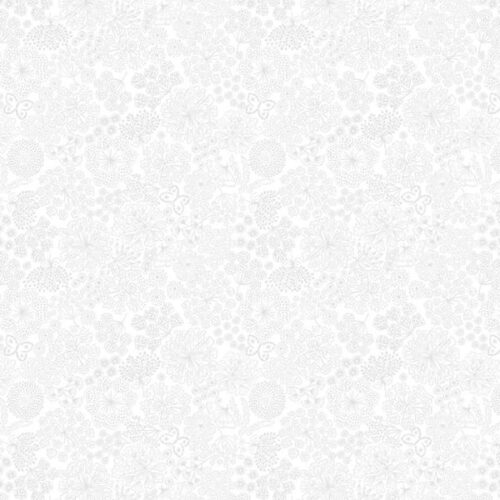 TT36A White on White Butterfly Floral, Tiny Tonals by Lewis & Irene