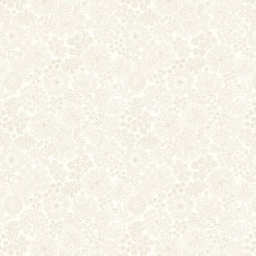 TT36B Cream on Cream Butterfly Floral, Tiny Tonals by Lewis & Irene