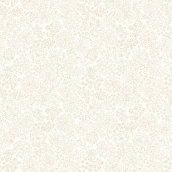 TT36B Cream on Cream Butterfly Floral, Tiny Tonals by Lewis & Irene