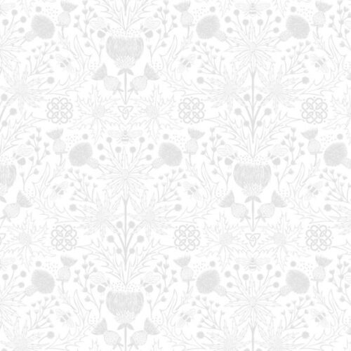 TT37A White on White Celtic Thistles, Tiny Tonals by Lewis & Irene