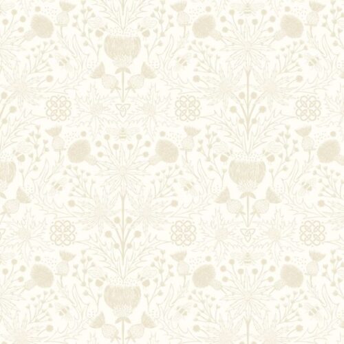 TT37B Cream on Cream Celtic Thistles, Tiny Tonals by Lewis & Irene