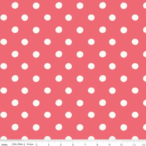 WB18998-Red Button Dots Extra-Wide Backing, From London With Love by Cath Kidston (approx. 108 wide)