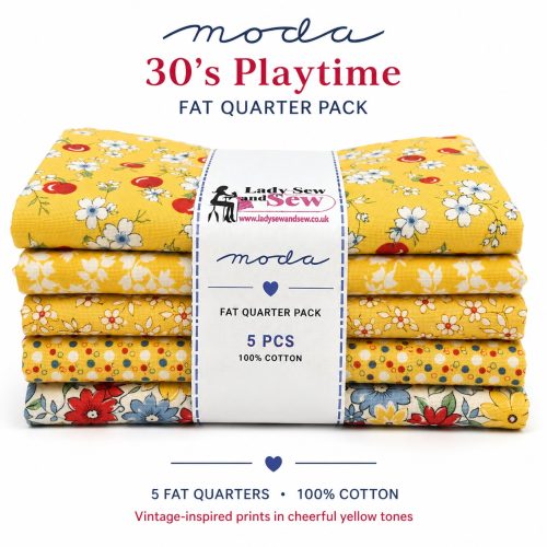 Yellows 5 Fat quarter Pack 30s Playtime