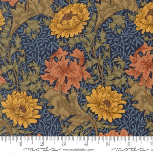 13390 14 Chrysanthemum Florals Twilight, Morris Melody by Barbara Brackman