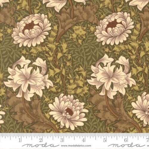 13390 15 Chrysanthemum Florals Sage, Morris Melody by Barbara Brackman