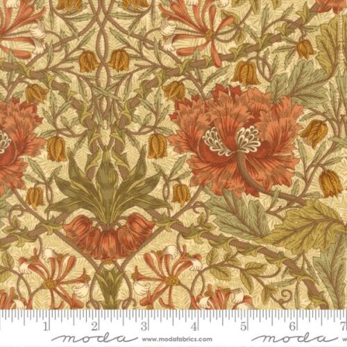 13391 11 Honeysuckle Florals Parchment, Morris Melody by Barbara Brackman