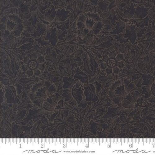 13392 17 Poppy Florals Ebony, Morris Melody by Barbara Brackman