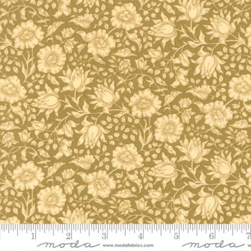 13393 11 Mallow Florals Sage, Morris Melody by Barbara Brackman