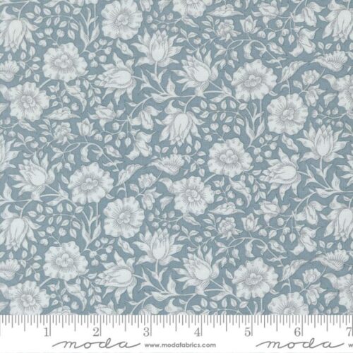 13393 13 Mallow Florals Sky, Morris Melody by Barbara Brackman