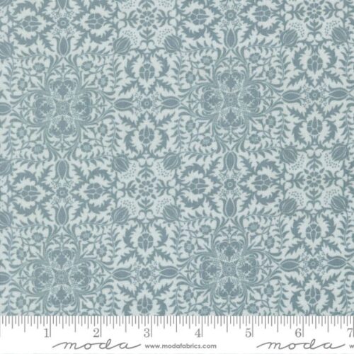 13396 13 Borage Damask Sky, Morris Melody by Barbara Brackman