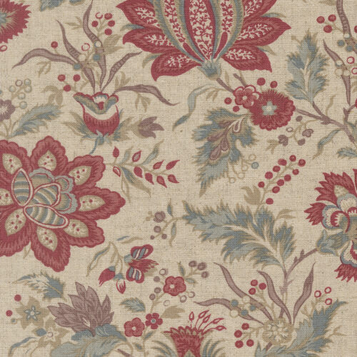 13990 11L Linen Pivoine Florals Pearl, Fleur de Paris by French General