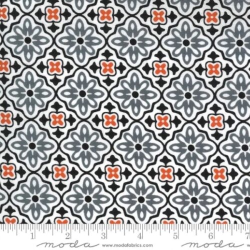 24101 20 Flower Tile in Ghost, Midnight Magic II by April Rosenthal