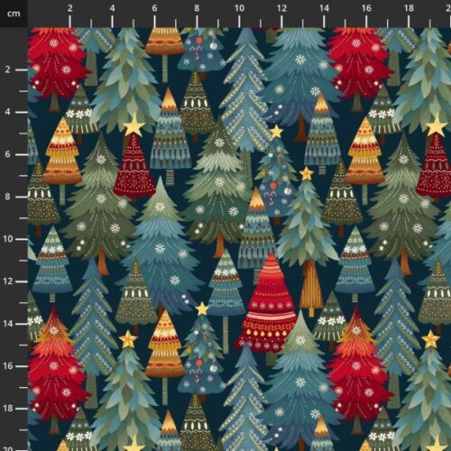 3606-77 Stacked Trees, Nordic Holiday Village by Mary Jane Carey